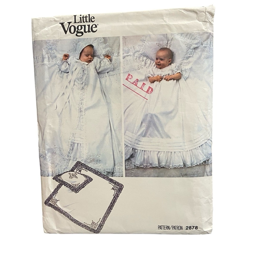Little Vogue 2878 / Heirloom Christening Set Vintage Sewing Pattern New